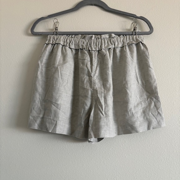 Reiss Lacey Linen Blend Pull On Shorts in Gray Size 4 - Picture 8 of 13